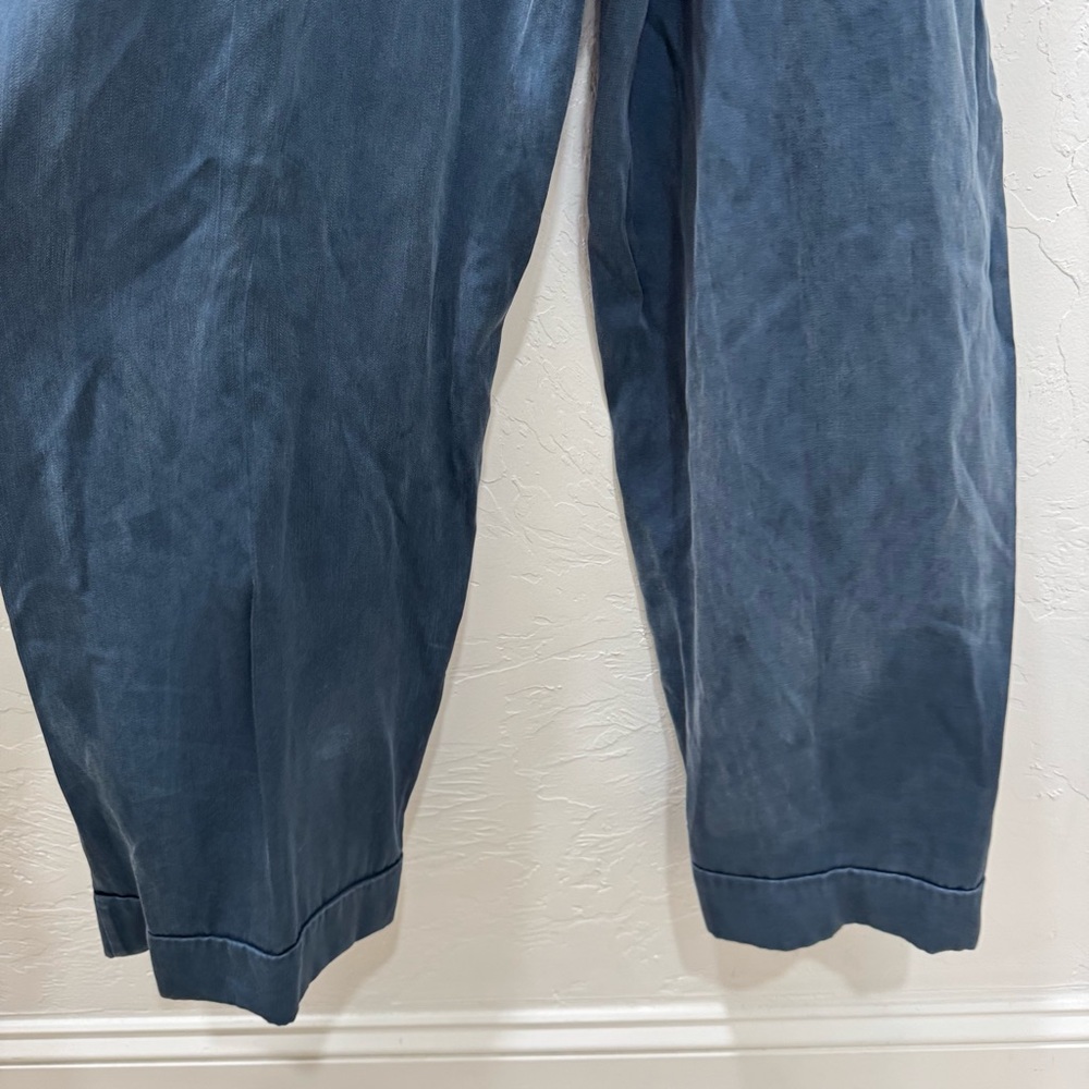 NWT J. Crew Drapey Belted Jumpsuit Blue Women's 6 Puff Sleeve Belted - Picture 14 of 15